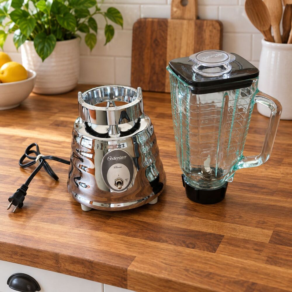 Osterizer Classic Beehive Blender Chrome 600W Glass Jar Oster Tested Working